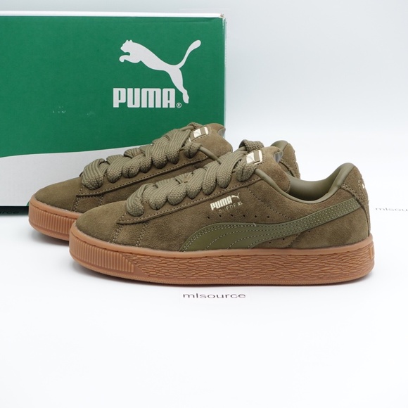 NEW Women's PUMA Suede XL Sneakers 397648-16 Wild Willow/Sugared Almond - Picture 1 of 13